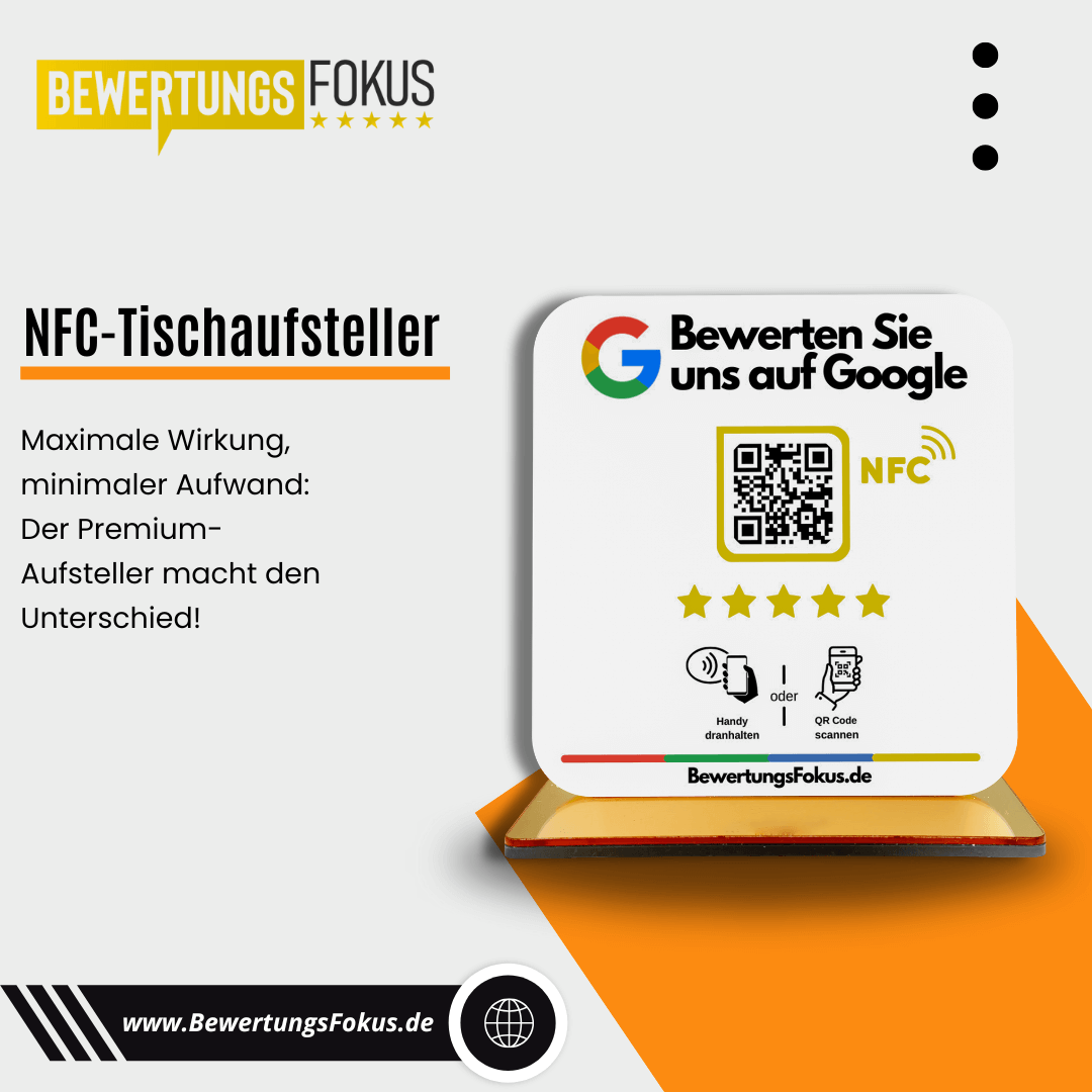 Google Bewertung | NFC Aufsteller Premium | Bewertungsfokus